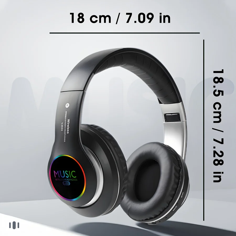 Wireless Bluetooth Headphones with Microphone - On-Ear, Stereo Sound, Foldable, for Sports and Office Use
