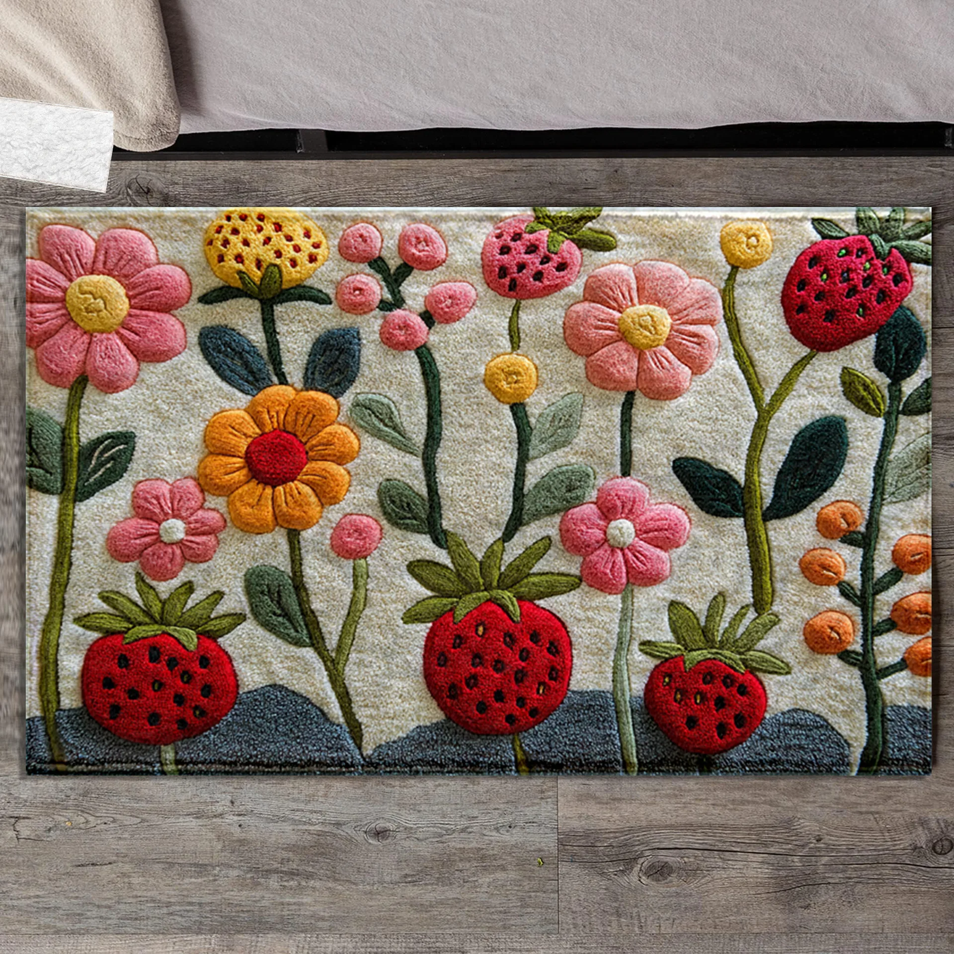 Bathroom Floor Mat floor mat,non slip mat,carpet mat Imitation Cashmere Anti-fouling Anti-slip Carpet Foot Mat Flower Pattern