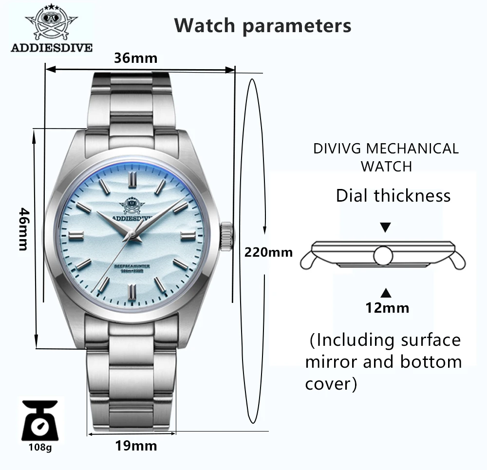 ADDIESDIVE    ոð, 316L θ  ̷,  Ŀ , 36mm, 100m