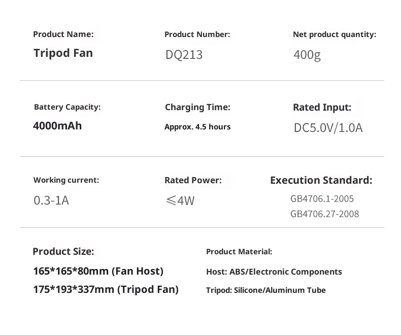 HOMEFISH Portable Rechargeable Camping Fan 4000mAh 10000mAh Wireless Ceiling Desktop Fan with Power Bank LED Light