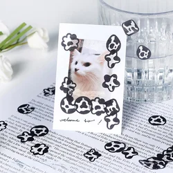 Bande Washi fantaisie Vintage vache noir blanc, étiquette en forme de papillon Animal amour planificateur, matériel de décoration pour bricolage 