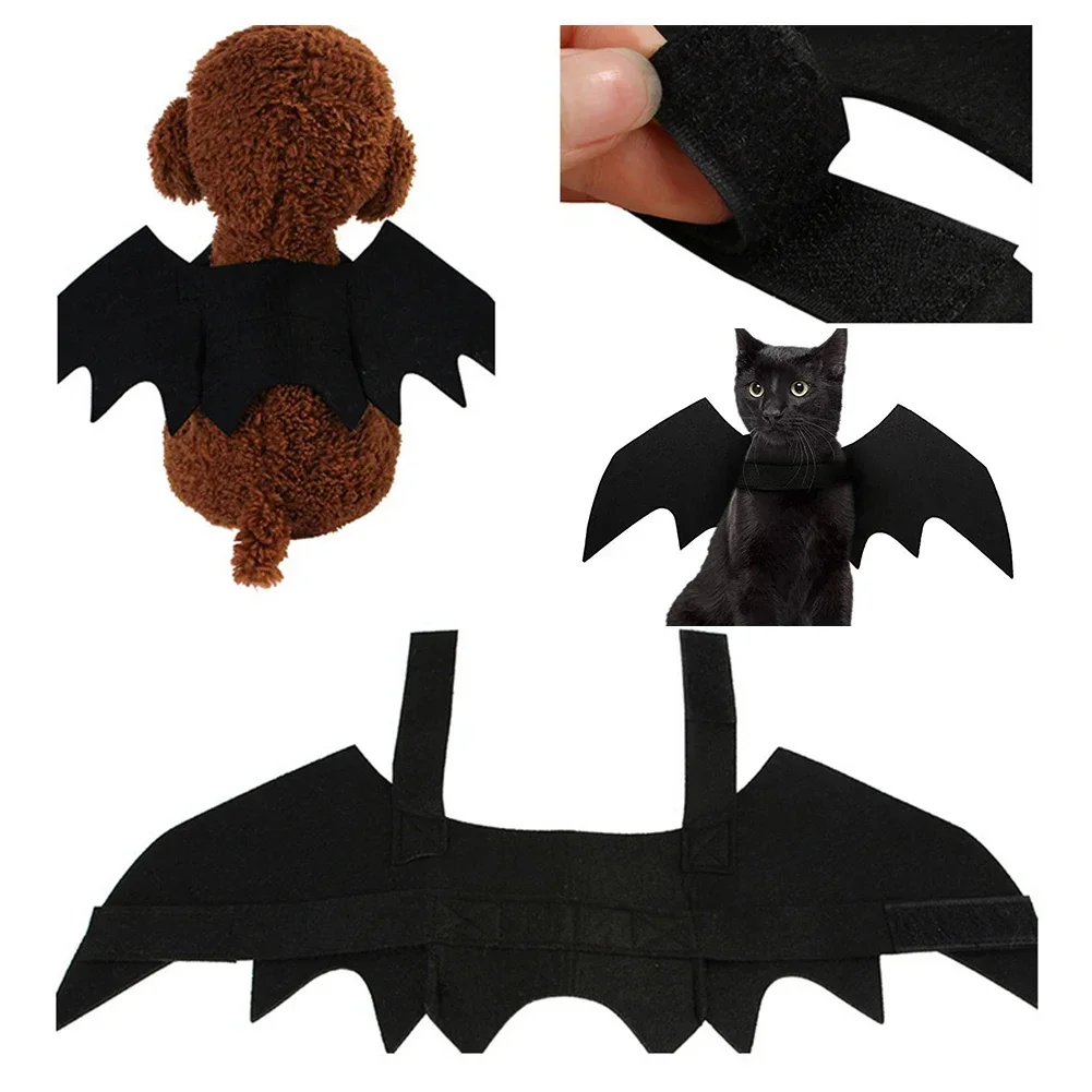Cute Pet Halloween Cosplay Costume Set Bat Horn Dog Cat Vampire Horn Party Costume Props Suitable for Cats Big Dogs Accessories