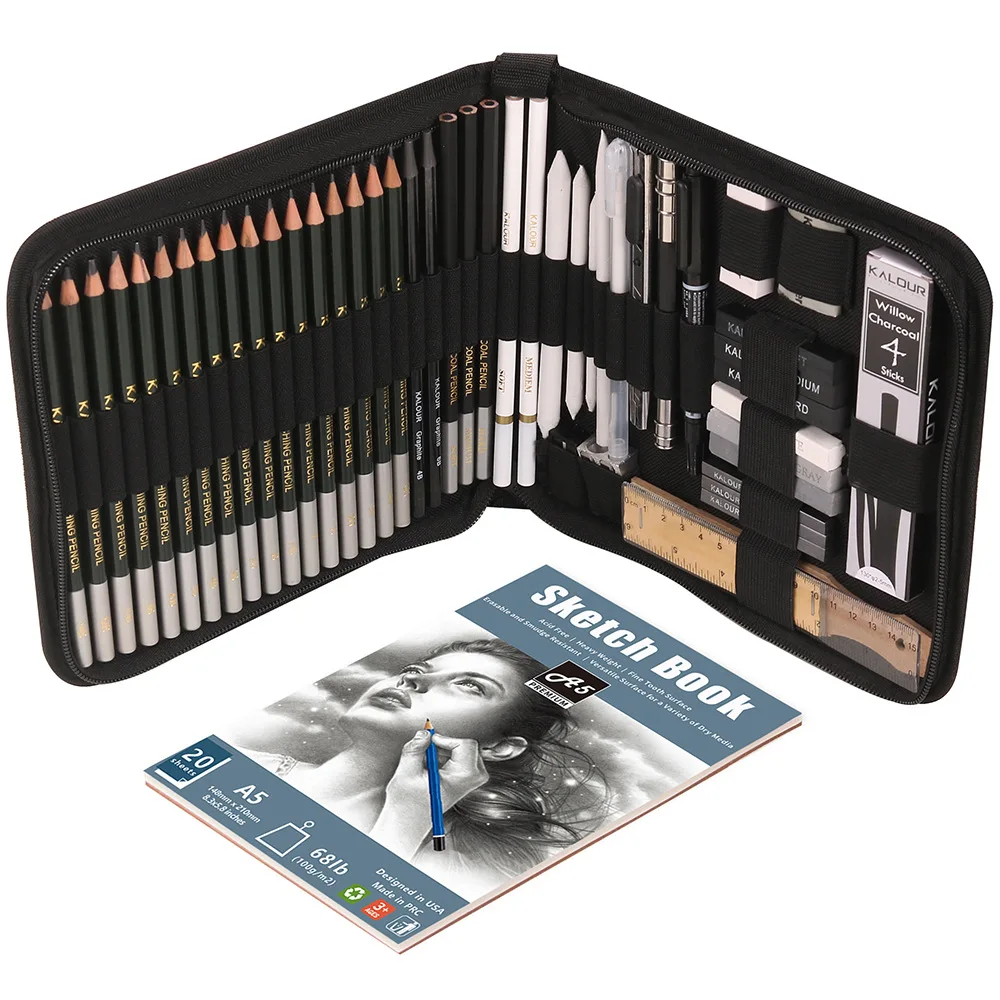 54pcs Art Painting Set Hot Sale Tools of Drawing Sketching Pencil Professional Art Pencil Set School Art Supply