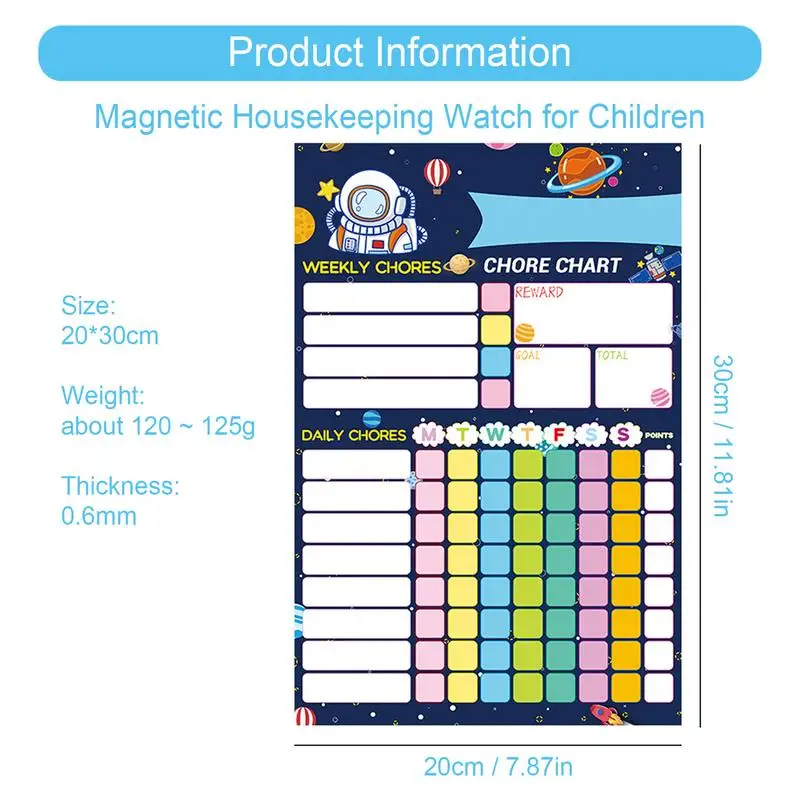 Kids Schedule Board For Home 11.81x7.87inch Dry Erase Chore Chart For Fridge Magnetic Chore List Dry Erase Board Set With 2 Fine images - 6