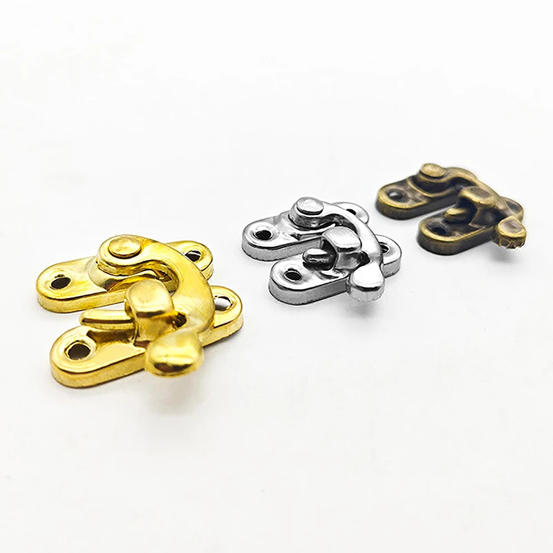 Wooden Box Small Buckle Jewelry Box Buckle Wine Lock Retro Prop Lock Hardware Accessories