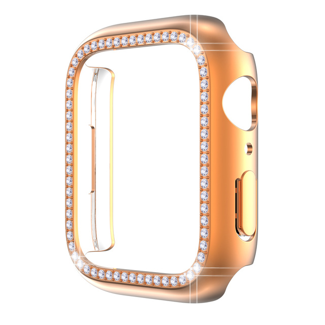 Fashion Diamond Cover for Apple Watch Case Series 7 41mm 45mm PC Cover for Iwatch Hard Frame Protective Shell Accessories