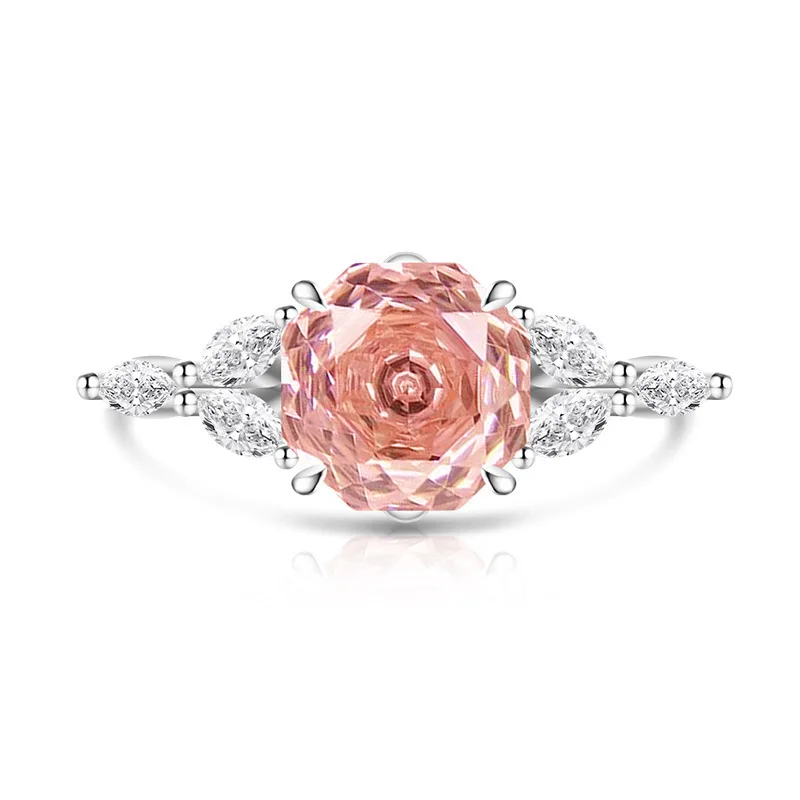 925 Sterling Silber Traumhafter Romantischer Rosengeschliffener Hochkarätiger Diamant-Blumenzweig-Ring Damenschmuck Geschenk – Detail 9
