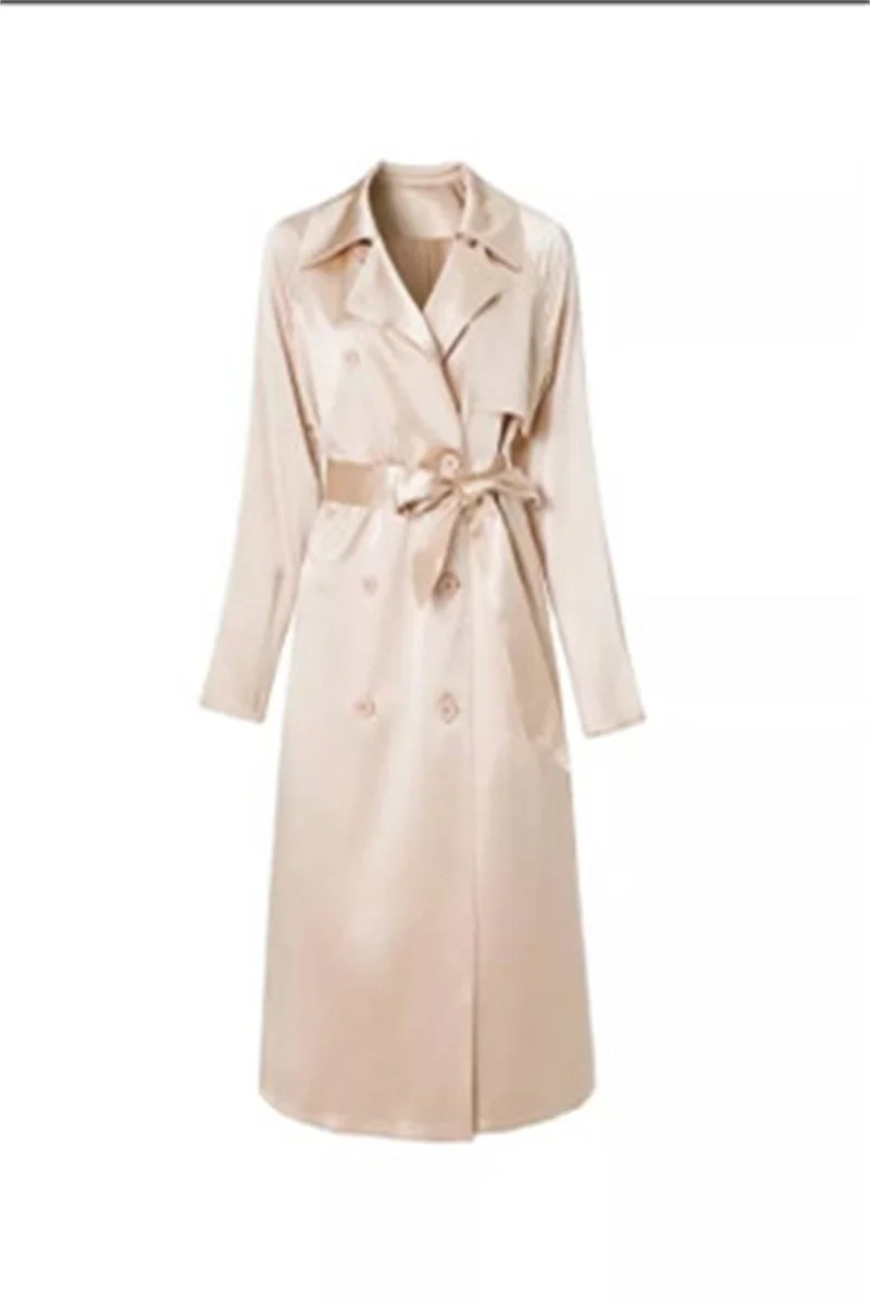 

Beige Silk Satin Women Suit 1 Piece Blazer With Belt Formal Double Breasted Office Tuxedos Prom Dress Custom Made Jacket Coat