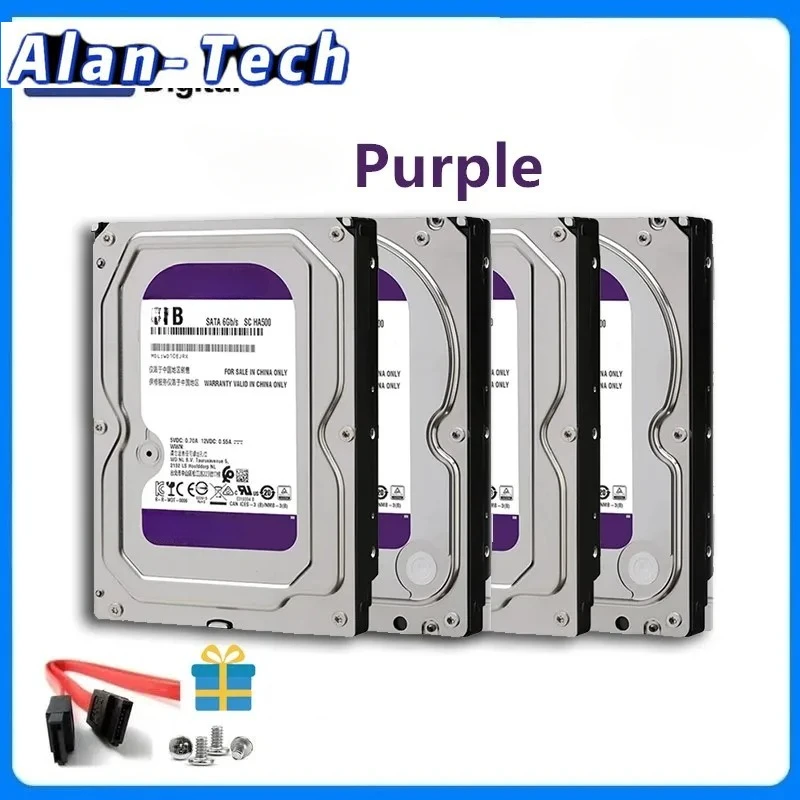 Western Digial W-D Viola 1Tb 2Tb 3Tb 4Tb 6Tb 8Tb 10Tb Disco Rigido Sata Iii 6.0 Gb/S 64M 3.5 "Hd Hard Disk Sorveglianza Hdd