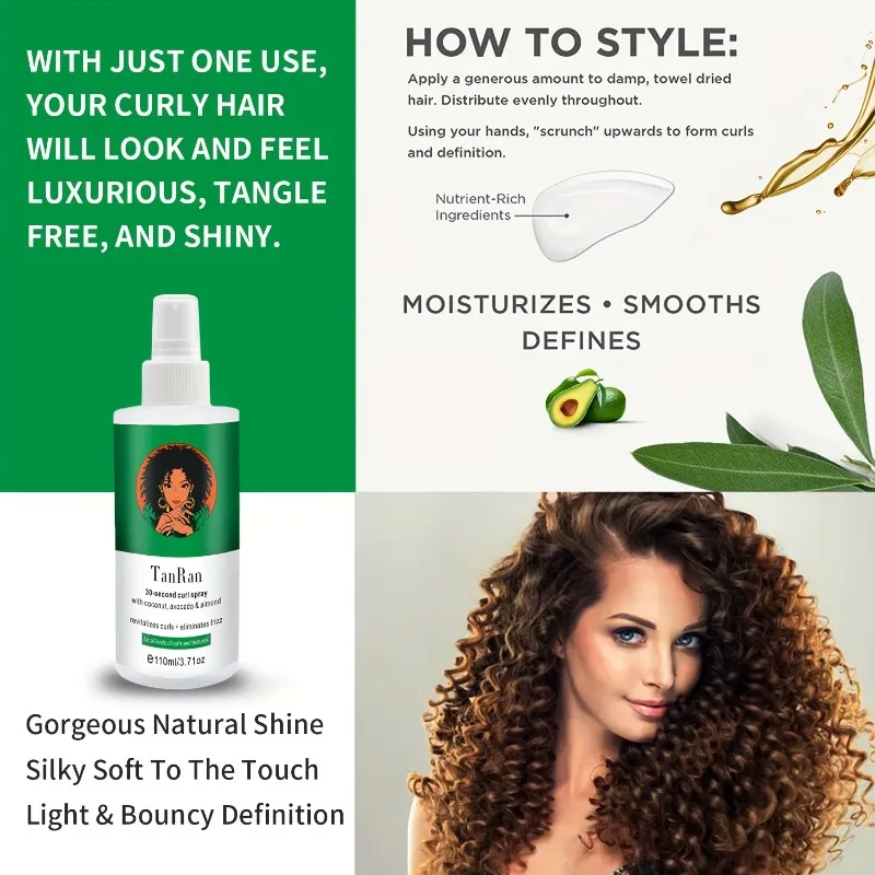 Description Picture 5 of itemCurl Elastin Women's Care After Perm Elastic Moisturizing and Fluffy Prevent Frizz Lasting Styling Essence Curls Hair Products