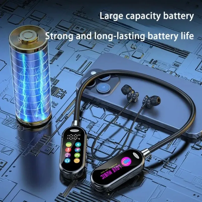 Color Screen Earphones Bluetooth 5.4 HiFi Sound