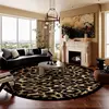 European Leopard Round Carpet Living Room Sofa Large Rugs Comfortable Bedside Non Slip Luxury Carpets Bedroom Coffee Tables Mat 1