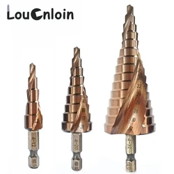 Jeu de forets étagés en Cobalt M35 12/4, 4 20/4 5% 32mm, HSS CO HSS, Kit de forets coniques, rainure en spirale, tige hexagonale pour acier inoxydable 