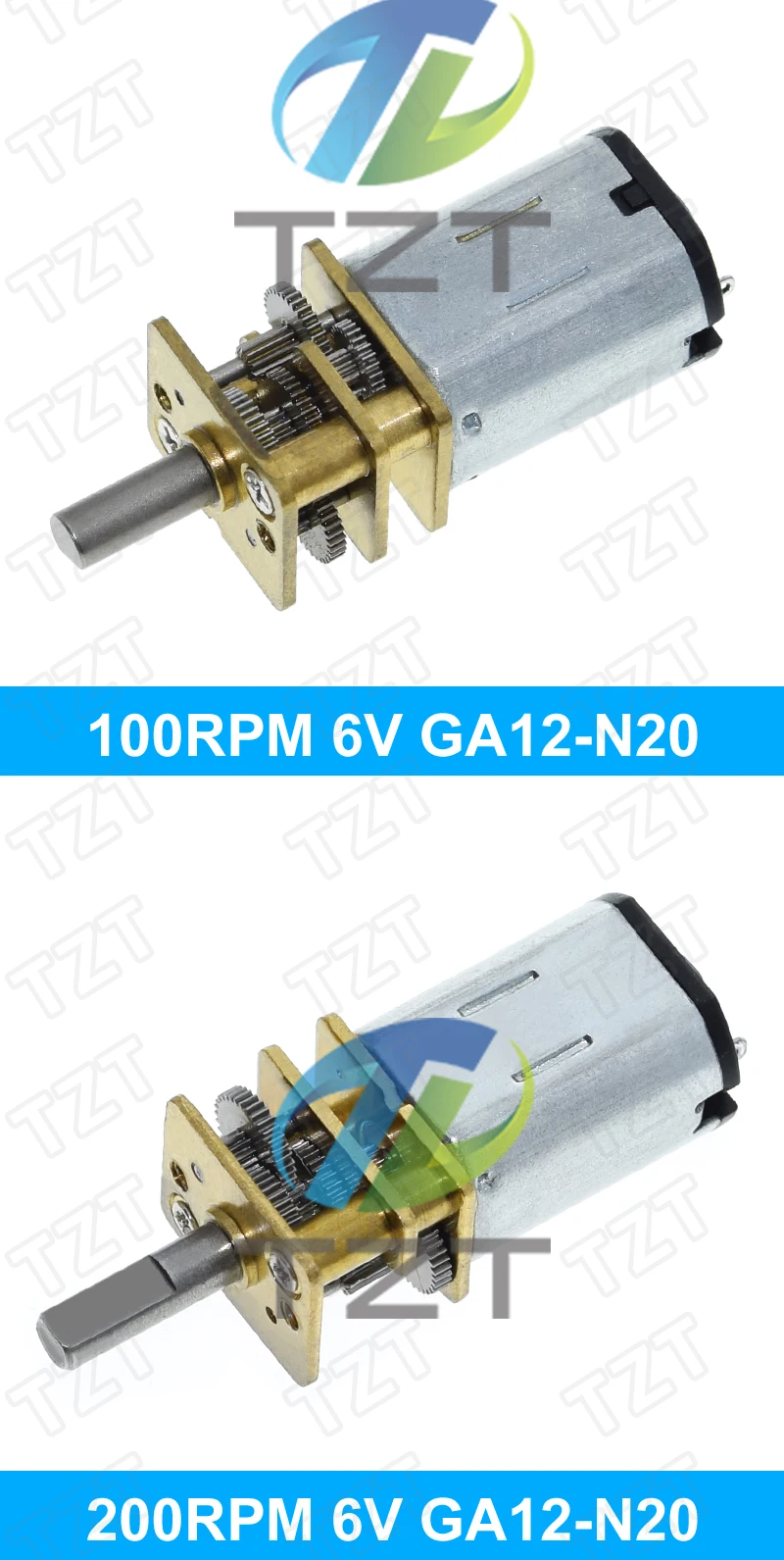 TZT 1/3PCS DC 6V 30RPM 200RPM N20 Mini Micro Metall Getriebe Motor mit Zahnrad DC Motoren GA12-N20 – Detail 4
