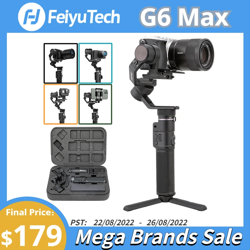 Feiyutech Official G6 Max 3axis Handheld Gimbal Stabilizer For