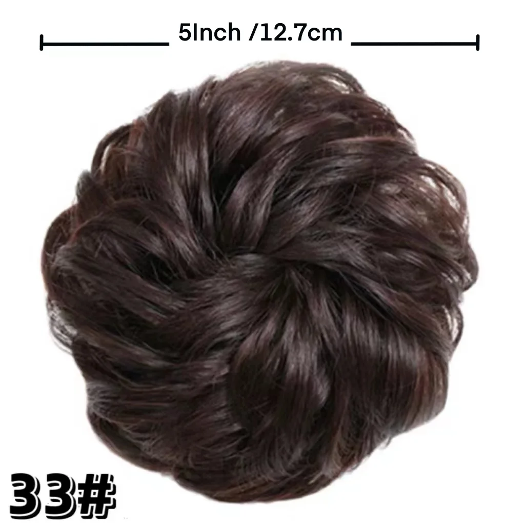 viramofa Messy Hair Bun Hair Scrunchies Extension Curly Wavy Messy Synthetic Chignon for Women Updo Hairpiece