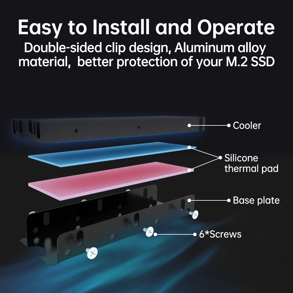 JEYI-M.2 2280 Suporte dissipador de calor SSD