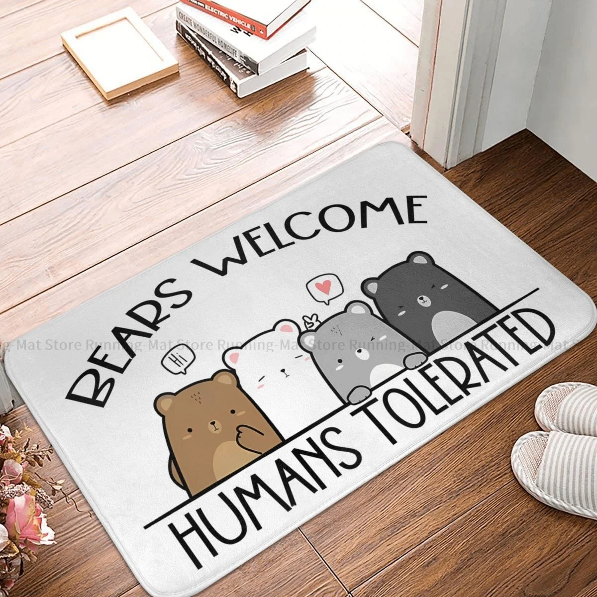 

Animals Bedroom Mat Bears Welcome Humans Tolerated Doormat Living Room Carpet Entrance Door Rug Home Decor