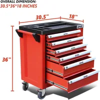 New Package DNA MOTORING 36" H X 30.5" W X 18" D Heavy Duty Lockable Slide Tool 6-Drawers Chest Rolling Tool Cart Cabinet with 2