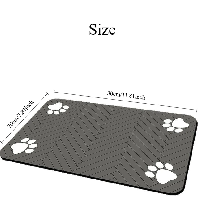 Absorbent Pet Feeding Mat Waterproof Quick Dry Placemat for Dog Cat Food Water Bowls with Non-Slip Rubber Backing 6