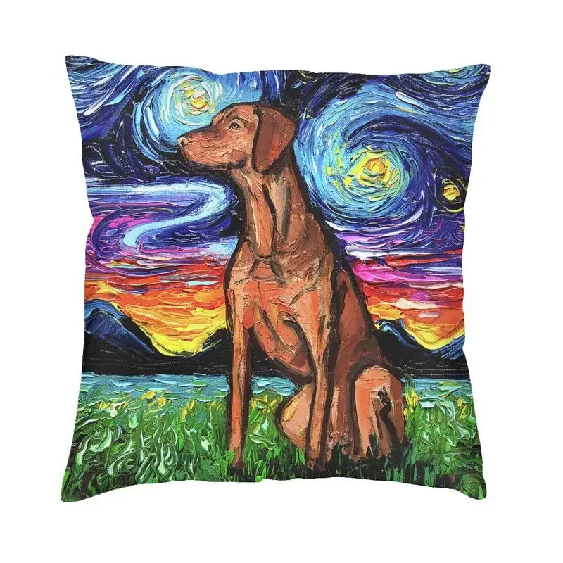 

Vizsla Starry Night Luxury Throw Pillow Case Bedroom Decoration 3D Printing Pet Dog Lover Car Cushion Cover Zipper Pillowslip