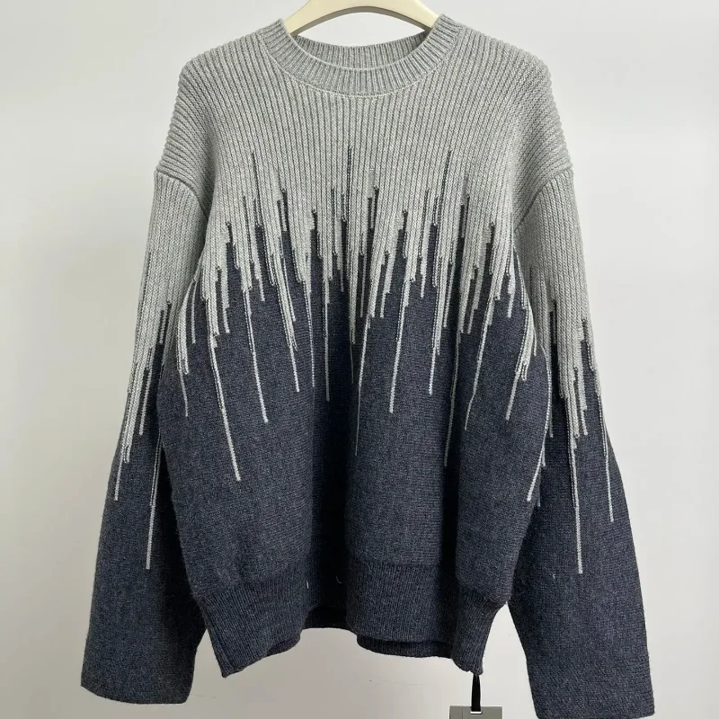 

2023ss Fashion Thickened Wool Blended Jacquard Knit Pullover Men and Women Sweatshirts Streetwear Clothing Clothes High Street