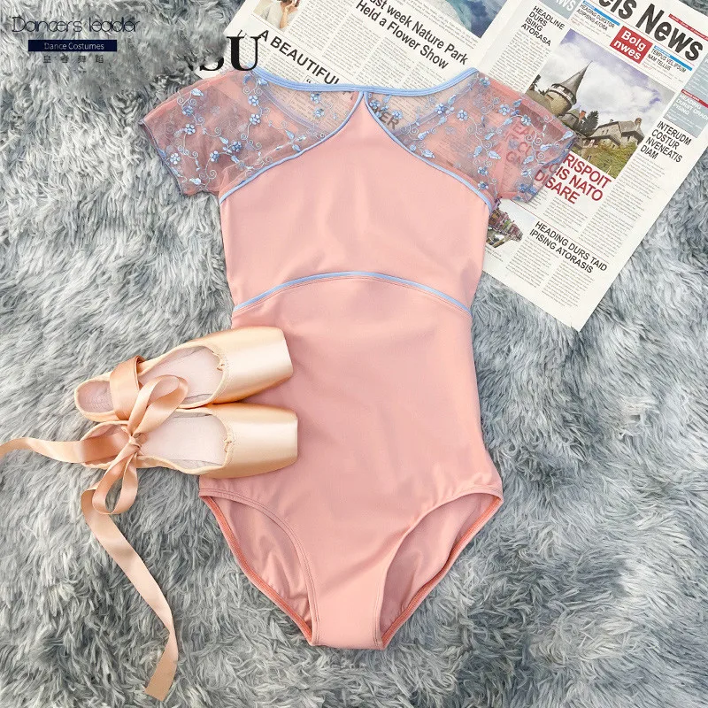 

Балетный танцевальный тренировочный костюм, женское высококлассное Сетчатое платье с вышивкой для гимнастики для взрослых, платье для выступления балерины