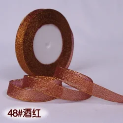 Sparkling Glitter Ribbon - 25 Yards of Elegant Crafting and Wedding Decor Material - 6mm  Glitter (Wine red)
