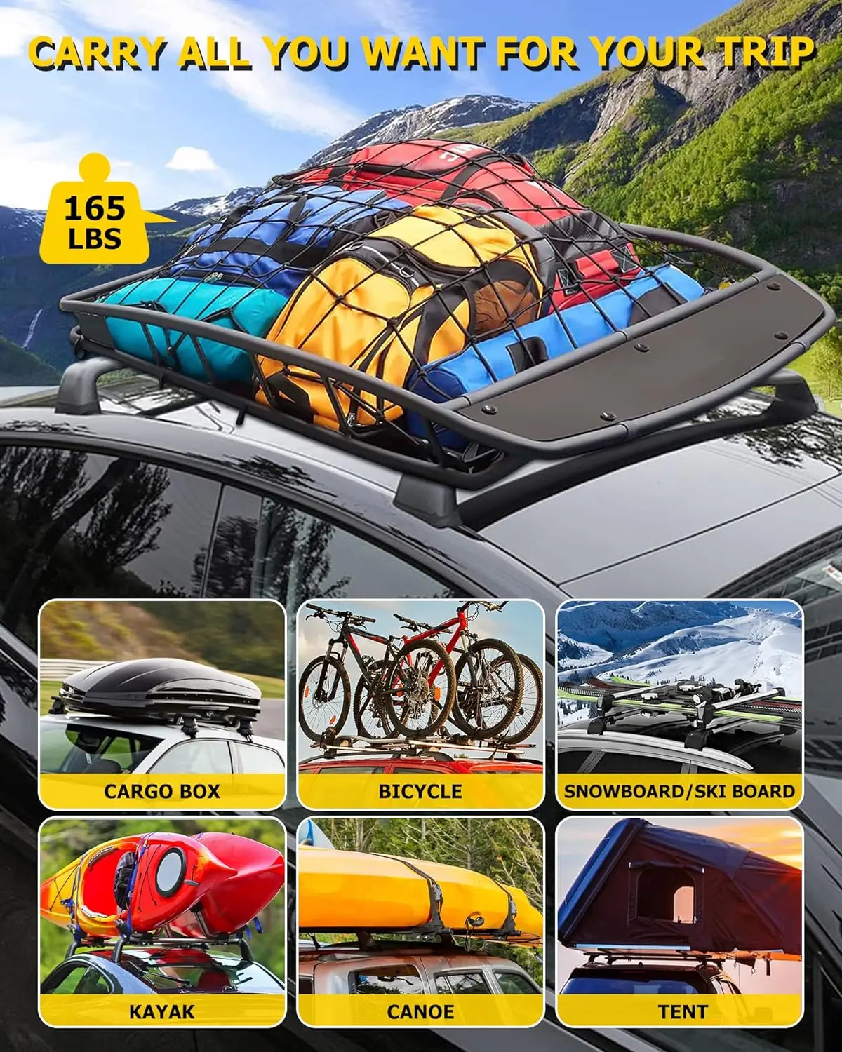 Lockable Roof Rack Cross Bars Fit For Tesla Model Y Juniper 2025 & Model Y-3 Highland-Cargo Crossbar