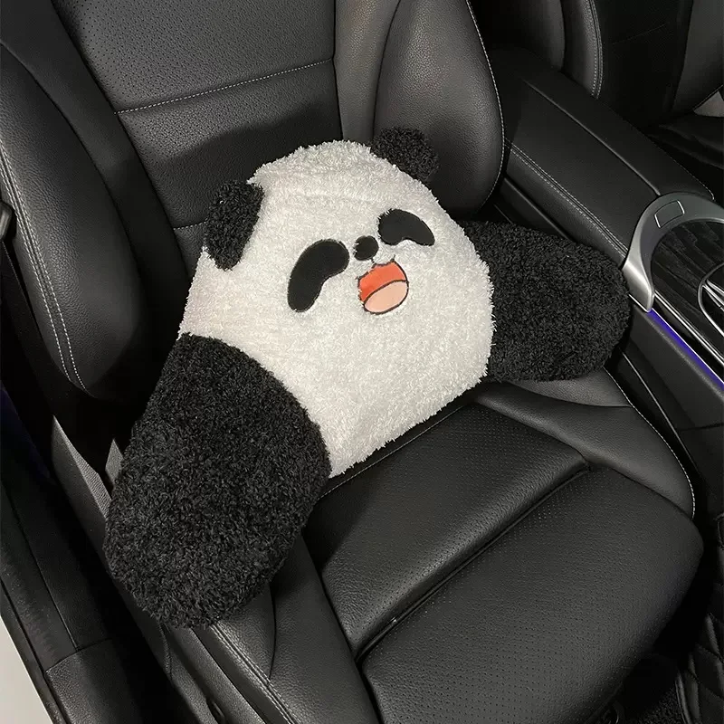 Leuke cartoon panda auto hoofdsteun, multifunctioneel nekkussen