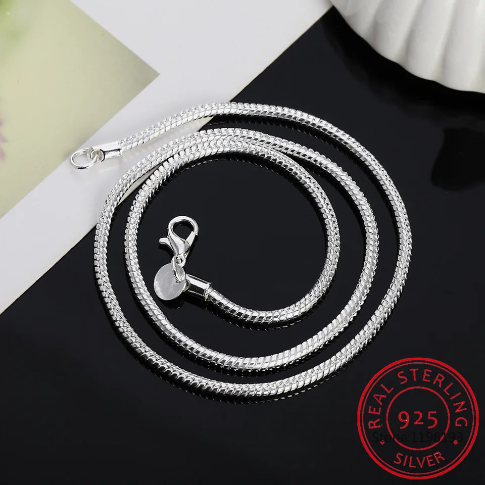 10-Piece 925 Sterling Silver 1mm Snake Chain Necklace Set - Thin, Delicate Pendant Chains