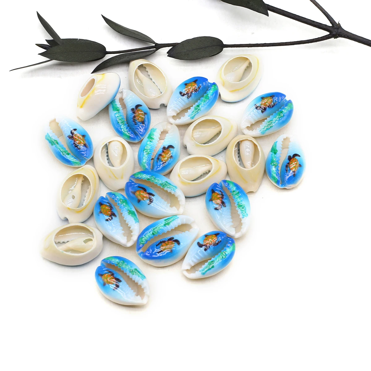 100 PCS Wholesale Natural Shell Painted Beads Diy Jewelry Making Fashion Necklace Bracelet  Accessories Home Decoration