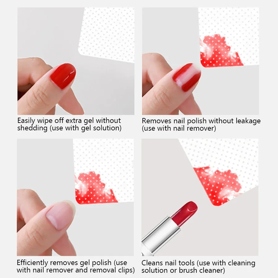 Heart-Shaped Nail Art Cleaning Cotton Pads 200Pcs Lint-Free Wipes Nail Polish & Eyelash Glue Removal makeup remover pads