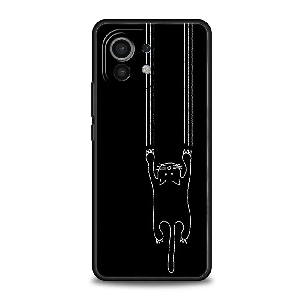 Charming Black Cat Cartoon Soft Phone Case Cover