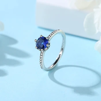 Original 925 Sterling Silver Ring Love Heart Pave CZ Crystal Stackable Rings For Women Wedding Engagement Birthday Gift Jewelry 3