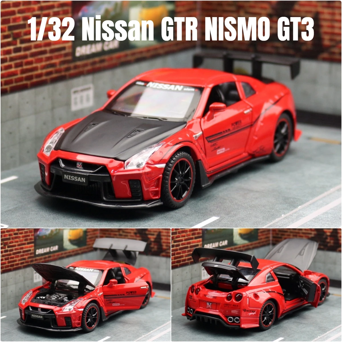 1/32 Nissan Skyline GTR R35 Nismo GT3 Racing Toy Car Model