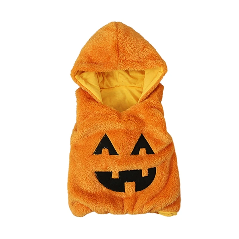 

ZZLBUF Infant Baby Boys Girls Halloween Costume Cosplay Jumpsuit Set Long Sleeve Pumpkin Face Print Romper Hat Shoes