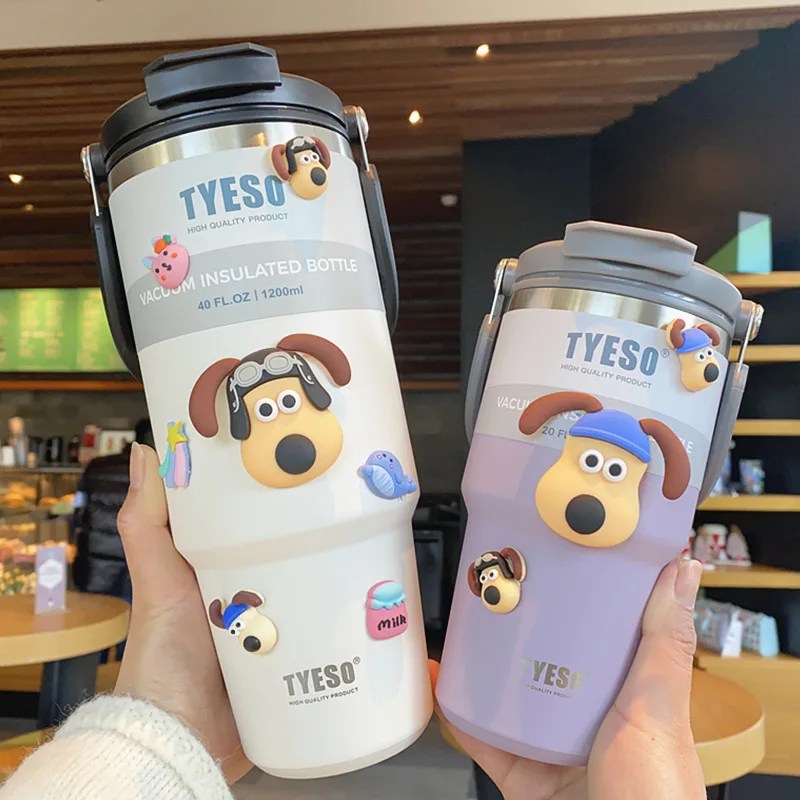 Thermos Water Bottle Tyeso Water Cup Vacuum Stainless Steel Coffee Cup  Vehicle-Mounted Straw Cup Water Bottle Keeps Cold And Hea - AliExpress