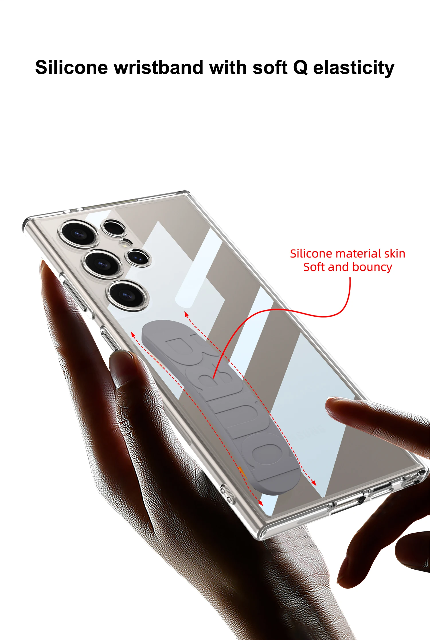 Original Case for Samsung Galaxy S24 Ultra Airbag Silicone Wrist Strap Shockproo