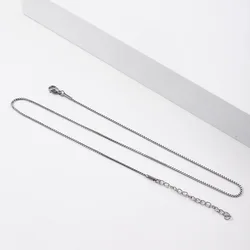 Gold Tone Stainless Steel Box Chain Necklace - Fashion Jewelry - 50cm (Silver Color)