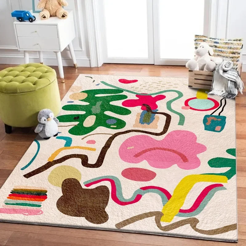 Nordic Children's Room Carpet Reading Area Baby Crawling Mats Large Area Home Living Room Bedroom Cute Bedside Plush Rug Ковер