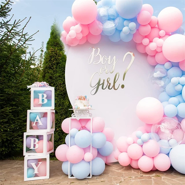 Decoraciones Para Baby Shower, Cajas De Bebé Con Letras, 4 P