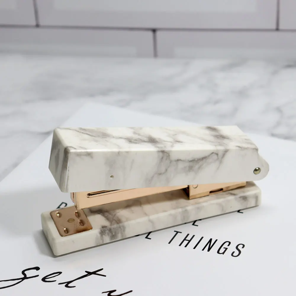 Marble Rose Gold Acrylic Stapler