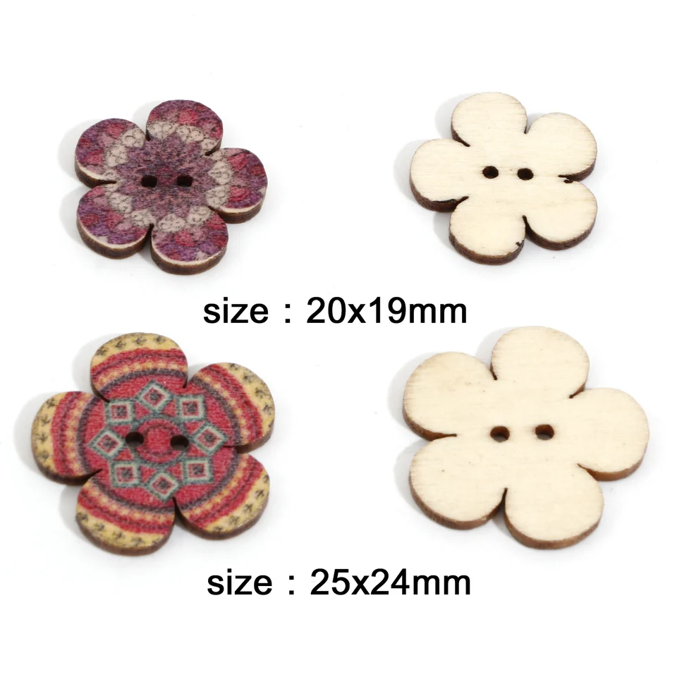 50 Botones Redondos De Madera Para Costura, álbumes De Recortes, Ropa