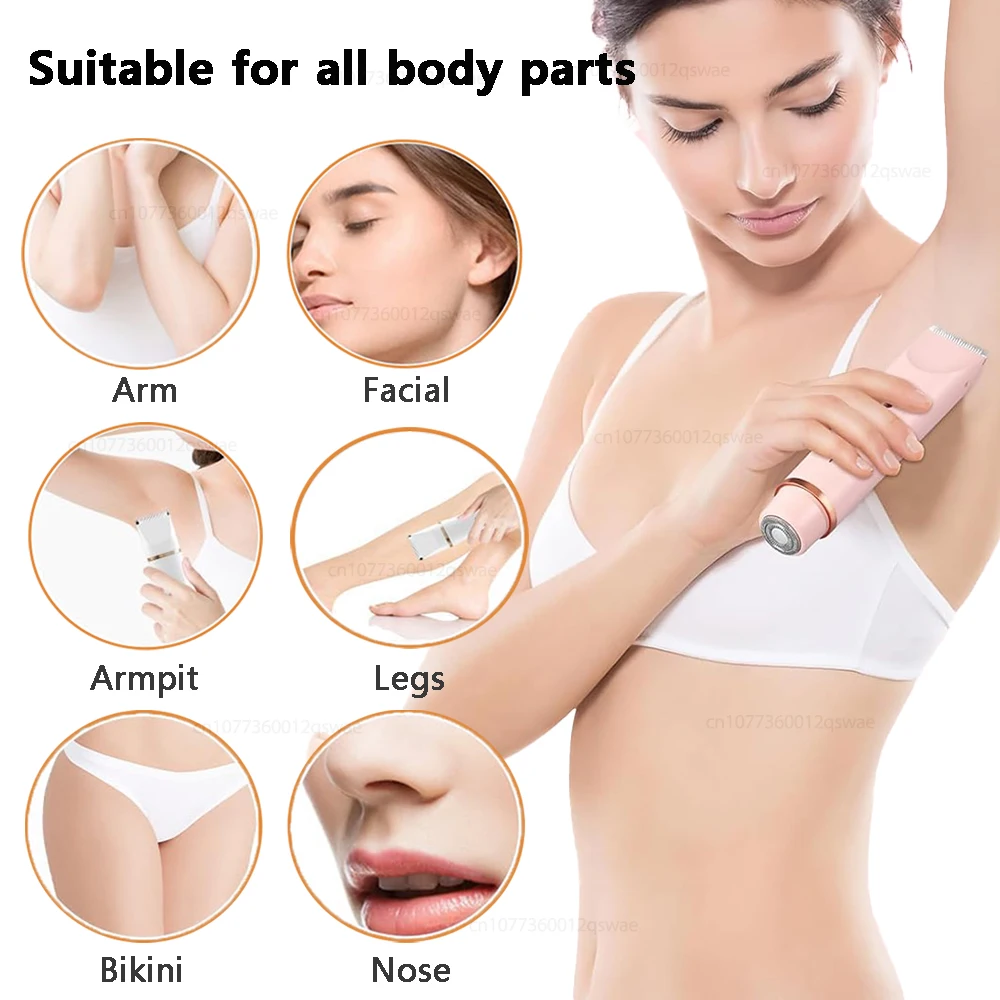 Electric Razors for Women 2 In 1 Bikini Trimmer Face Shavers Body Hair Removal Epilator for Underarms Legs Ladies Body Trimmer 2