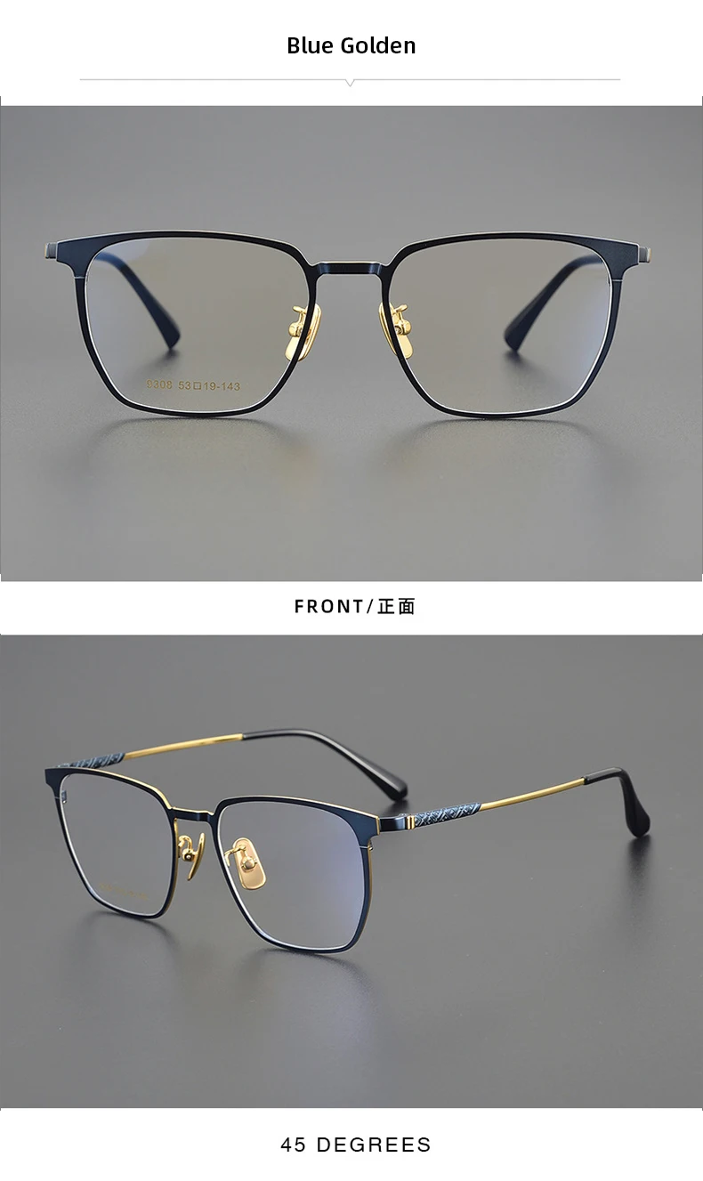Titanium Reading Glasses - Ultralight Square Frame With Photochromic Lenses