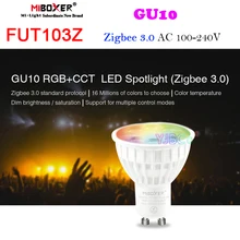 

FUT103Z MiBoxer 4W GU10 RGB+CCT LED Spotlight Zigbee 3.0 gateway Controller/Voice/ App Control Smart Bulb Lamp AC 110V 220V