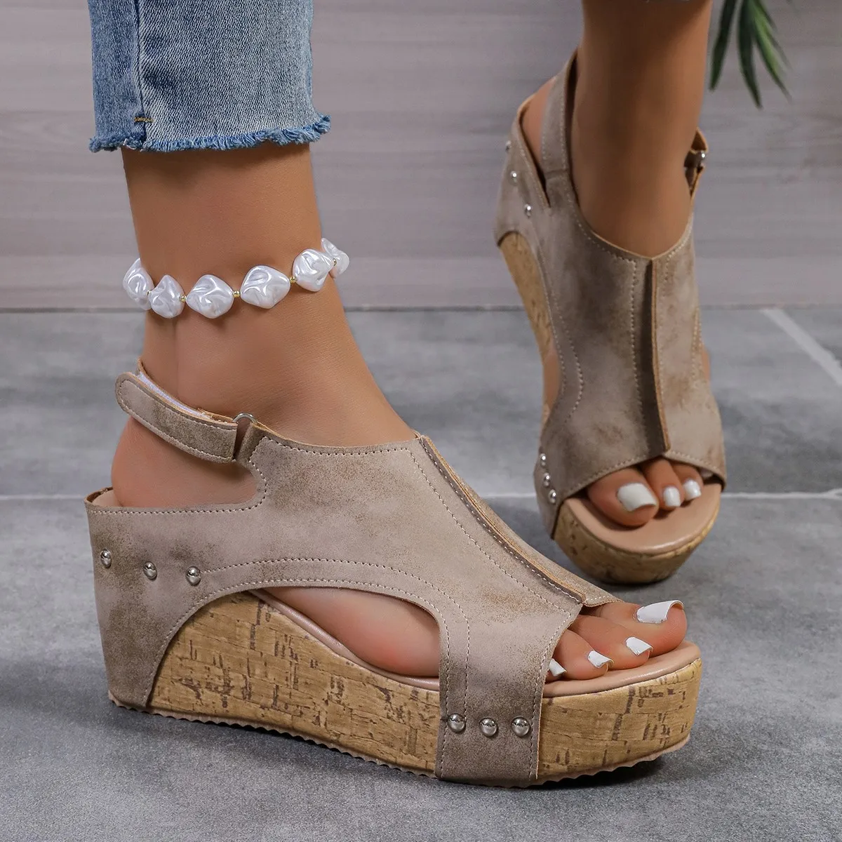 

Women Wedges Sandals 2024 Summer New Fashion Sandals Comfortable Outdoor Beach Platform Sandals Shallow Casual Shoes for Women