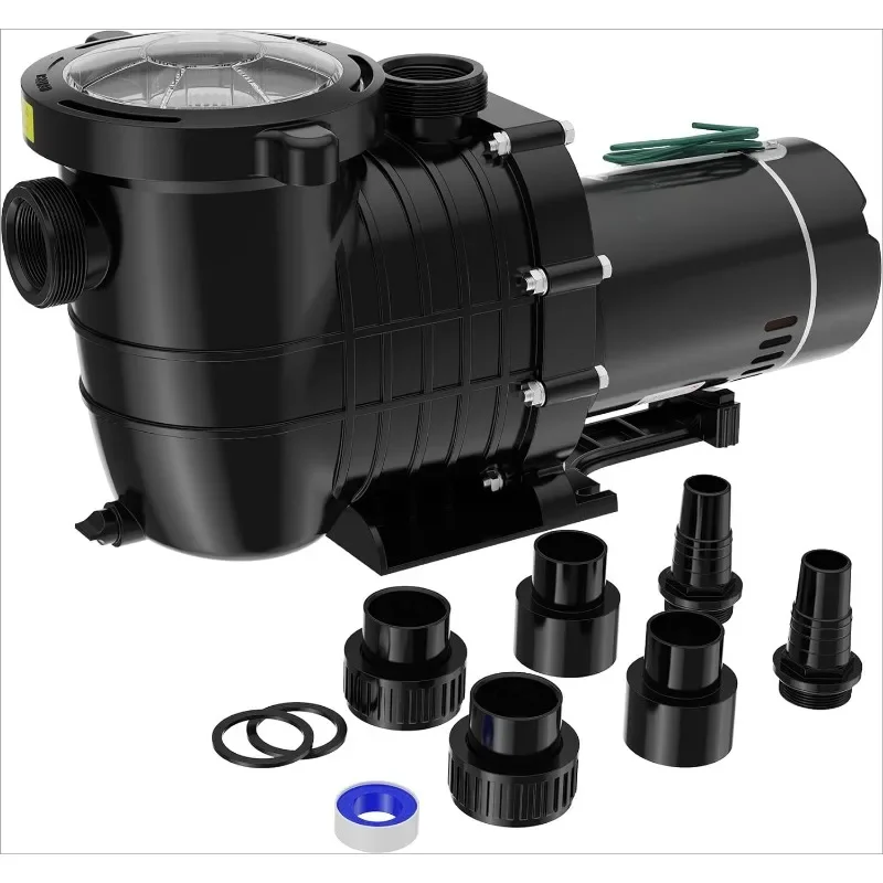Pool Pump Above,Powerful Selfpriming Pool Pumps for Gallons Pool,Dual Voltage Swimming Pump with Strainer Basket&Drain Plug