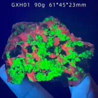 Spécimen minéral de Willemite naturel américain rouge feu et vert fluorescent pour la guérison, l'enseignement et la décoration intérieure 1
